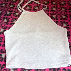 Garage grey glitter backout top women's